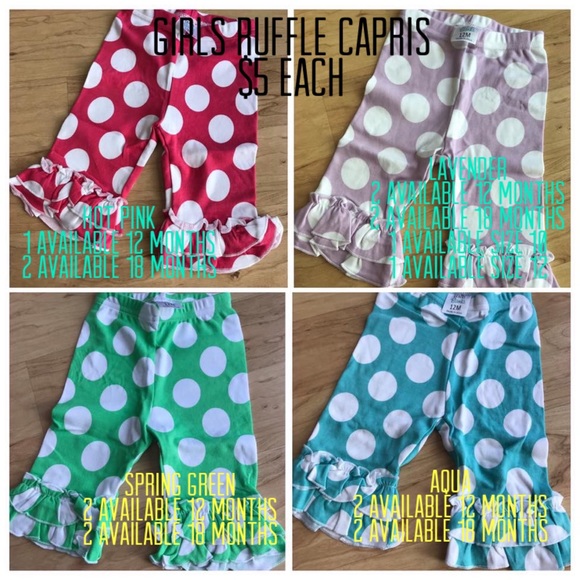 COPY - Girls ruffle polka dot capris - Picture 2 of 2